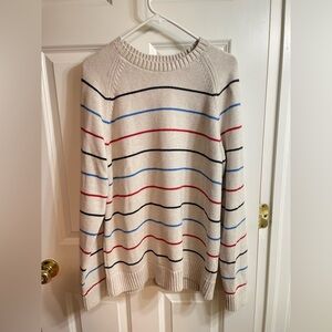 Gap Women’s Cream and Blue Sweater - Women’s XL - Great Used Condition ✨